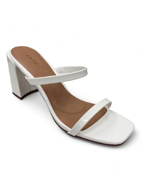 Mega Sales Kickback Strap Heel Sandal In White