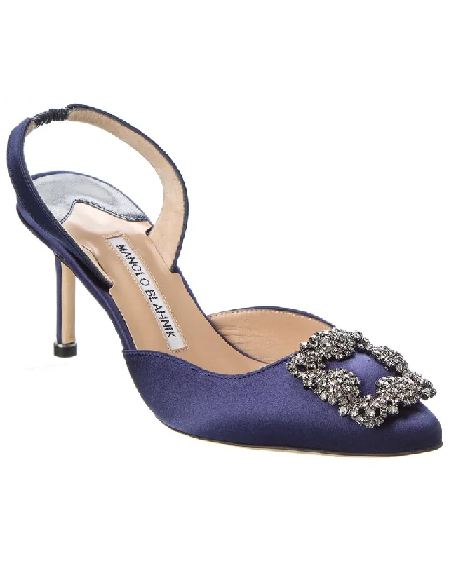 Style Redefined Manolo Blahnik Hangisli 70 Satin Slingback Pump