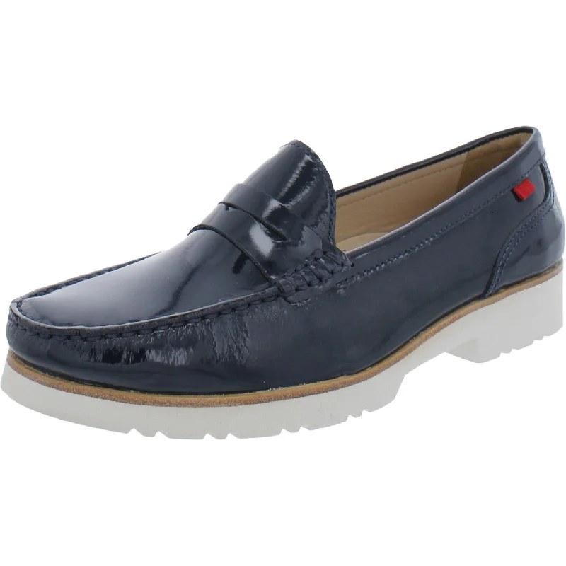 Marc Joseph Womens Madison Ave Leather Slip-On Loafers