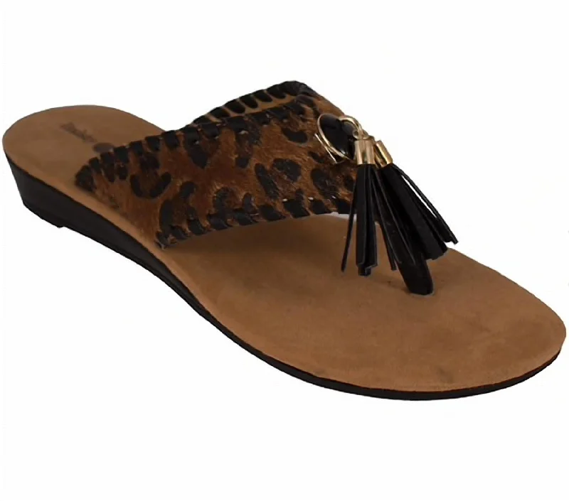 Slip-Resistant Footwear Promotion Margo Flip Flops In Leopard