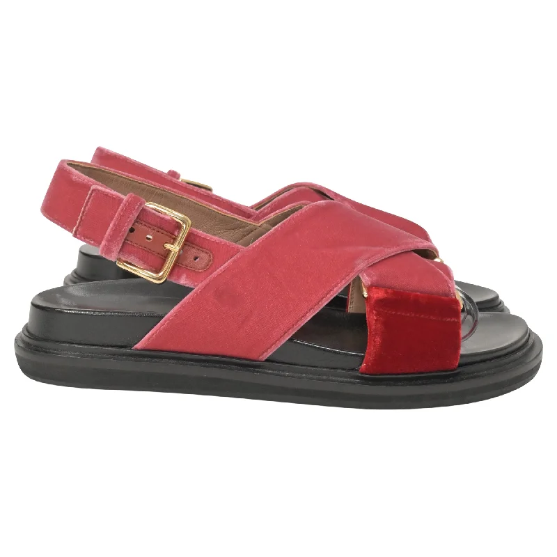 Contemporary Casual Deals Marni Fussbett Sandals in Red Velvet