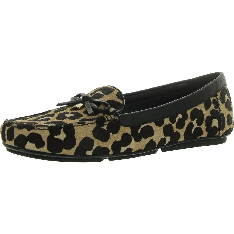 Ends Soon MICHAEL Michael Kors Womens Calf Hair Animal Print Loafers