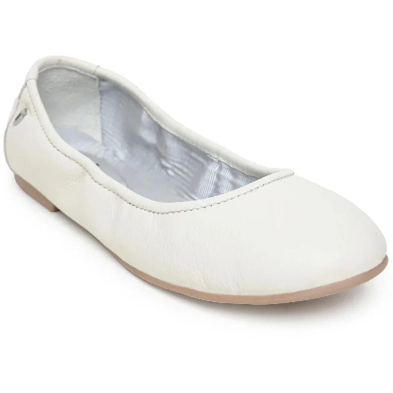 Final Sale Minnetonka Womens Anna Leather Round Toe Ballet Flats