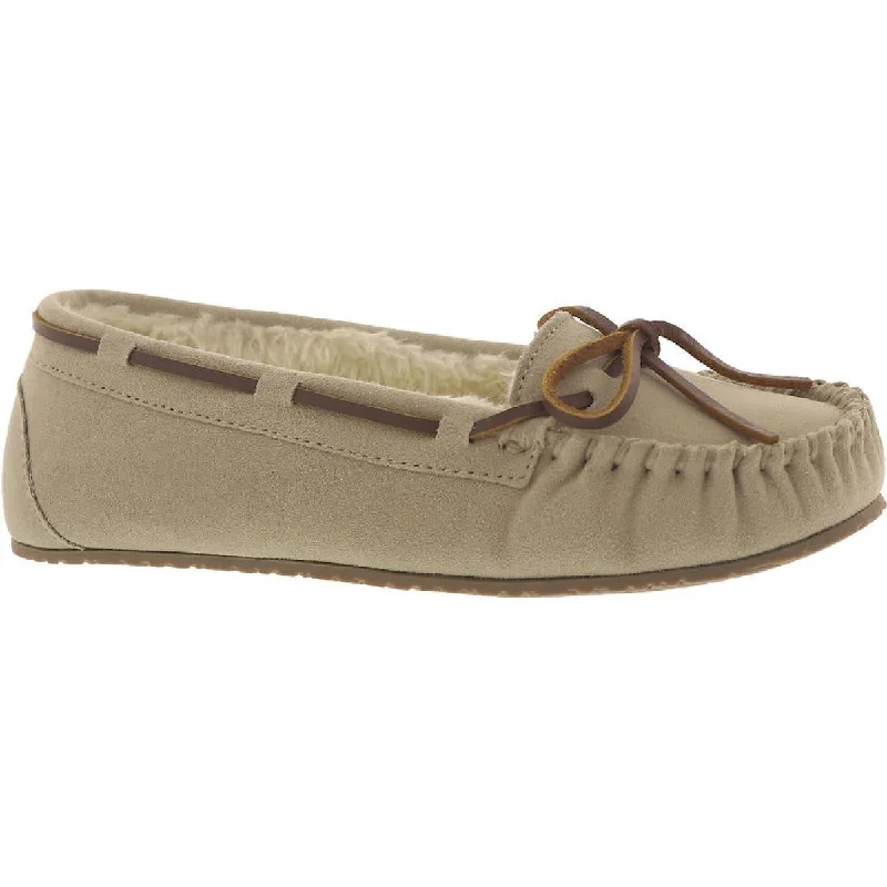 Daily Deals Minnetonka Womens Lodge Trapper Suede Faux Fur Lined Moccasins