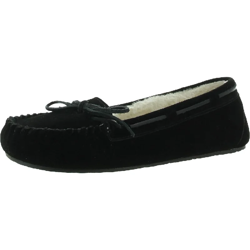 Hot Deals Minnetonka Womens Lodge Trapper Suede Slip On Moccasins