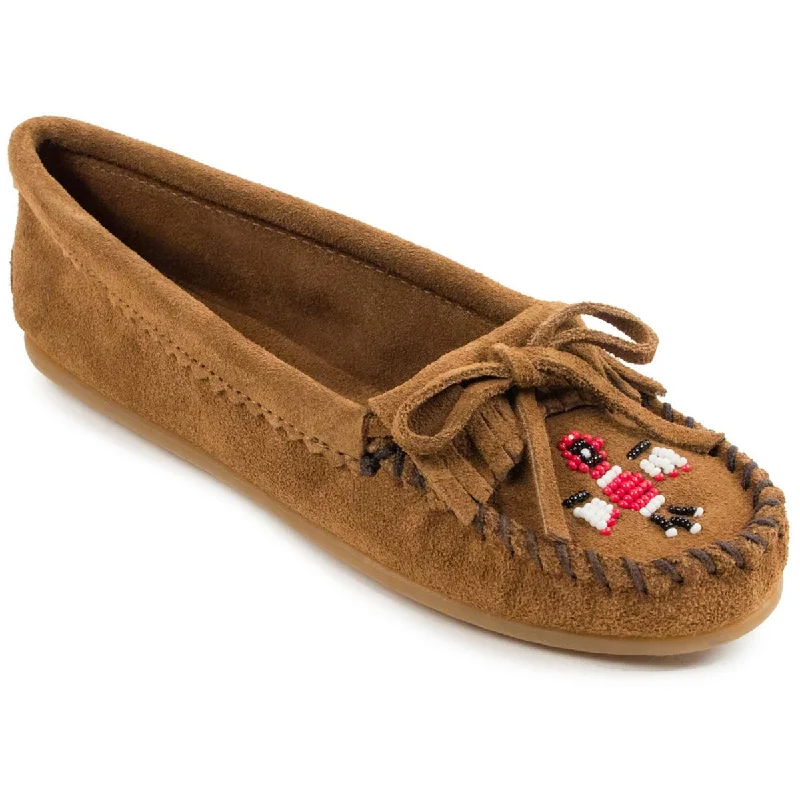 Must Haves Minnetonka Womens Thunderbird II Suede Beaded Moccasins