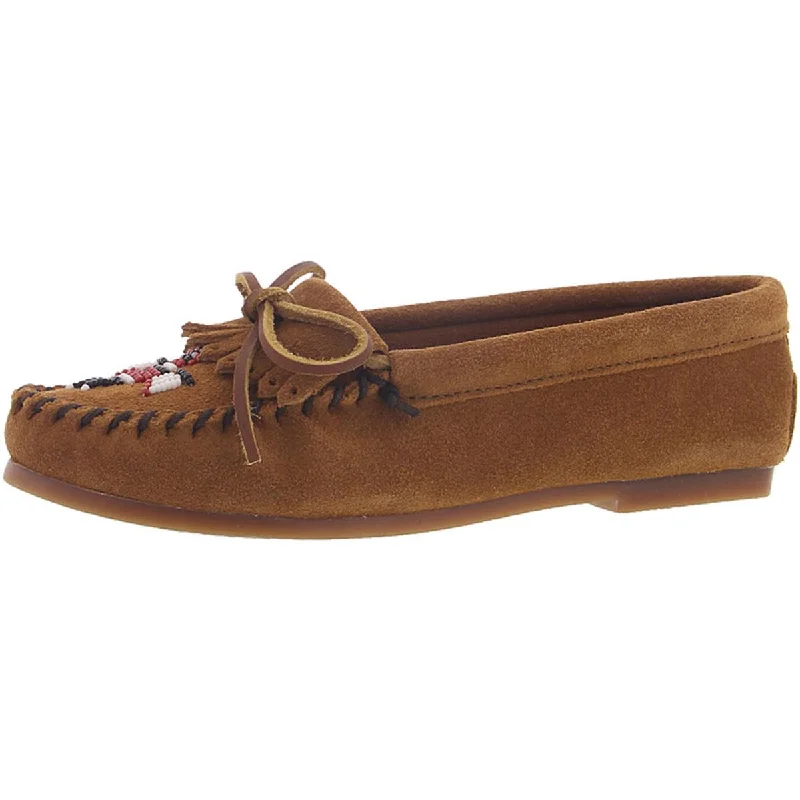 Season Offer Minnetonka Womens Thunderbird Suede Fringe Moccasins