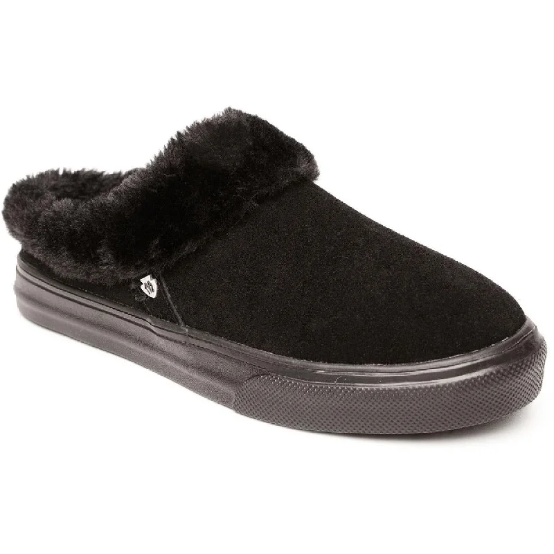 Huge Markdowns Minnetonka Womens Windy Suede Faux Fur Lined Slip-On Sneakers