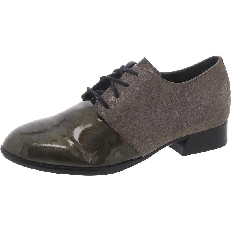 Munro Womens Markella Derby Patent Leather Lace-Up Oxfords