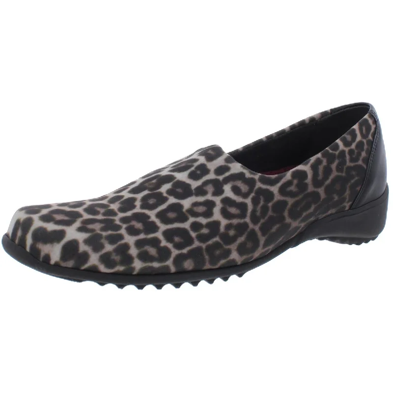 Munro Womens Traveler Leopard Print Slip On Casual Shoes