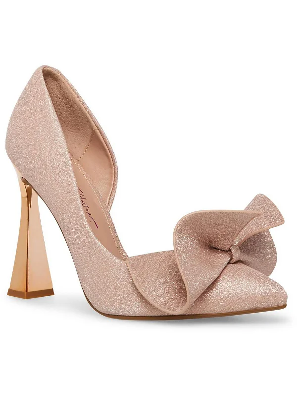 Seasonal Sale Nobble Womens Glitter Bow D'Orsay Heels