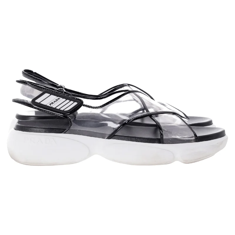 Quick Grab Deals Prada Cloudbust Sandals in Clear Plastic