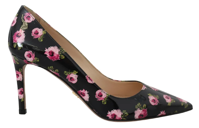 Limited Time Deal Prada Leather Floral Heels Stilettos Women's Pumps