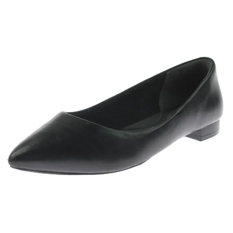 Stylish Statements Rockport Womens Adelyn  Leather Pointed Toe Ballet Flats