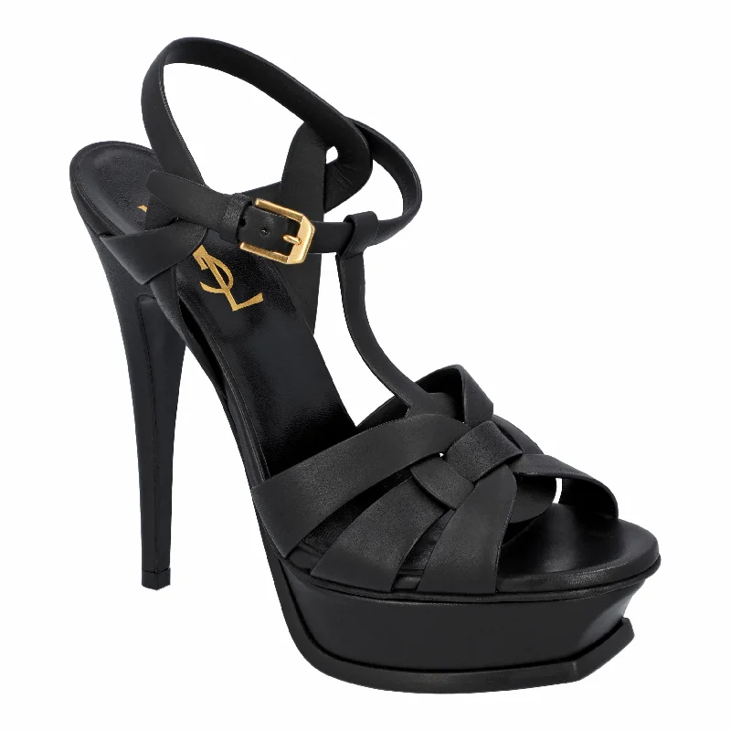 Huge Discounts This Week Saint Laurent Tribute Platform Sandals Black