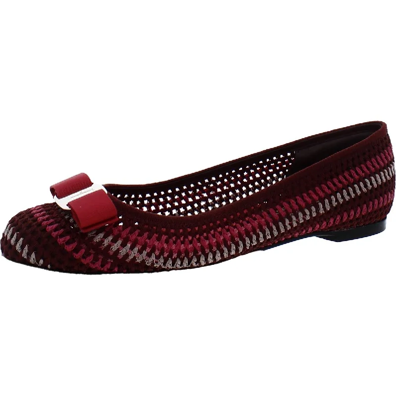 Trend Alert Salvatore Ferragamo Womens Varina Crochet Slip On Ballet Flats