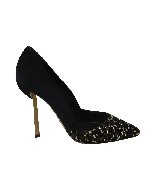 Unleash Your Trend Driven Style Sergio Rossi Animal Print Embedded Pumps in Multicolor Crystal