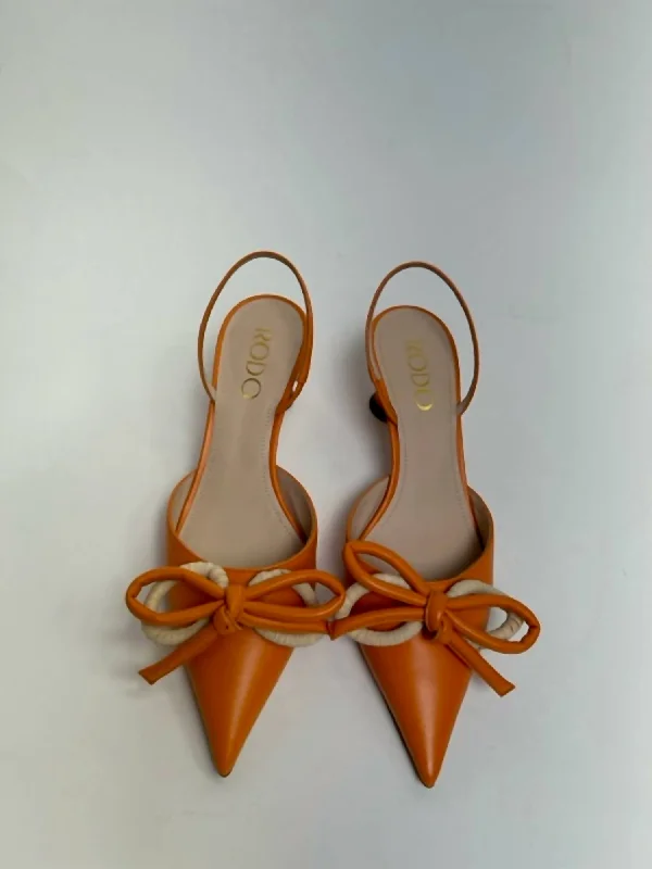 Forward Trendsetter Sling Back Calf/raffia Bow