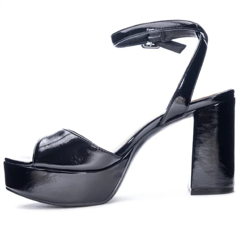 Designer Shoes Clearance Theresa Patent Heel in Black