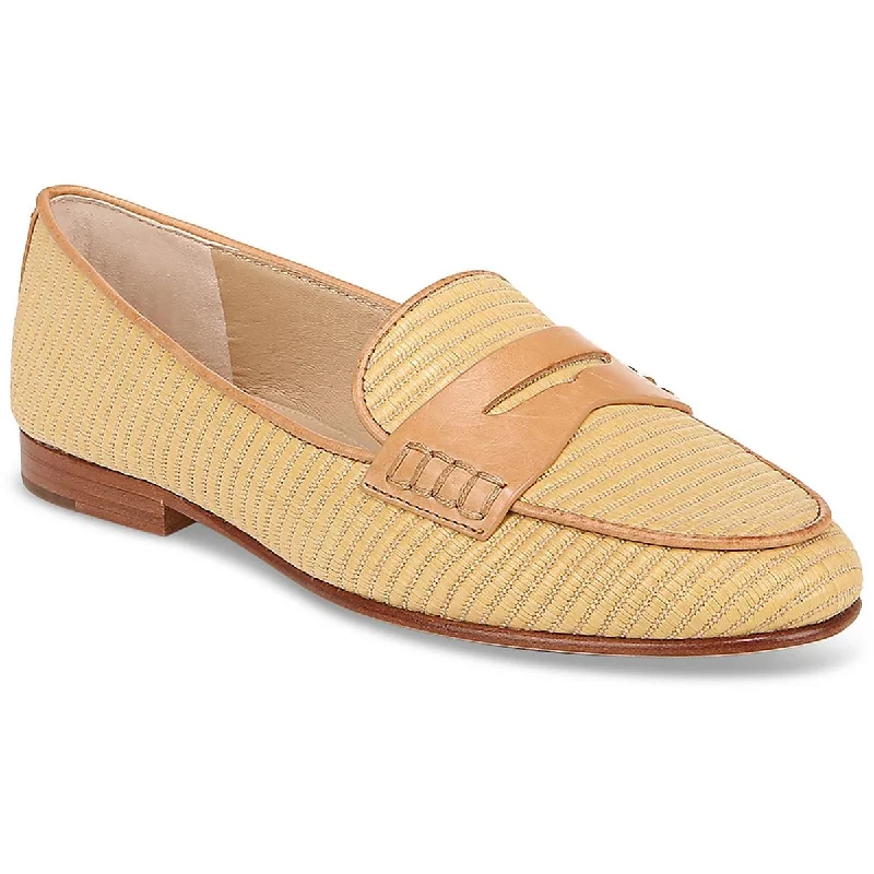 Veronica Beard Womens Penny Faux Leather Slip-On Loafers