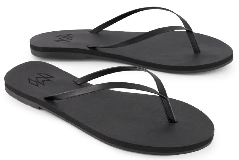 Fashionista Favorites Women Lux Minimalist Flip Flop Sandal In Noir