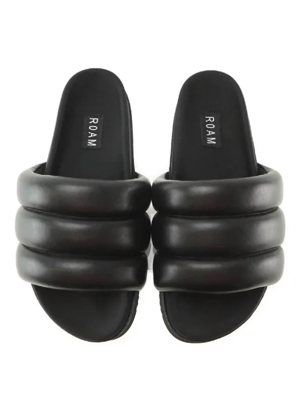 All-Season Shoes Deal Women Puffy Slides In Black