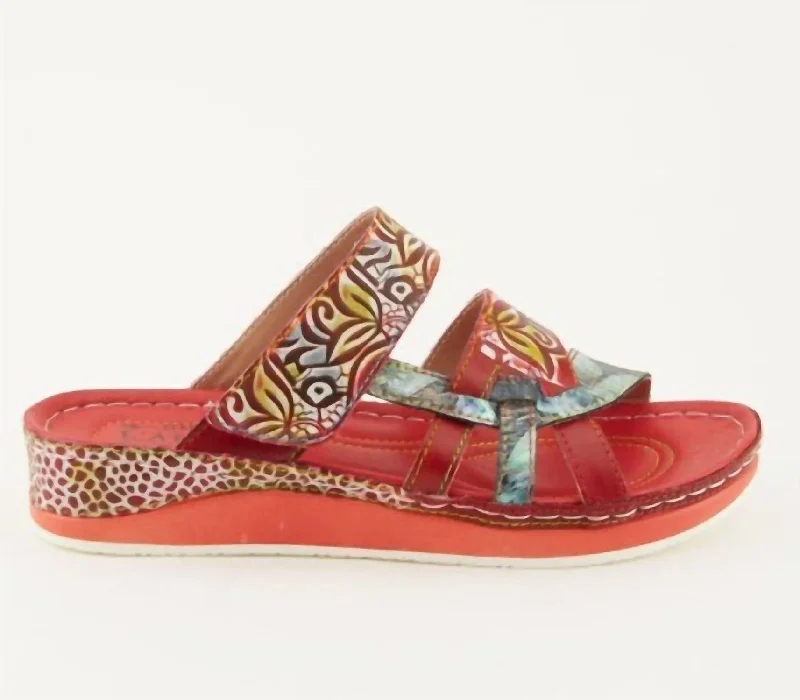 Athleisure Style Sale Women's Caiman Sandal In Red Multi