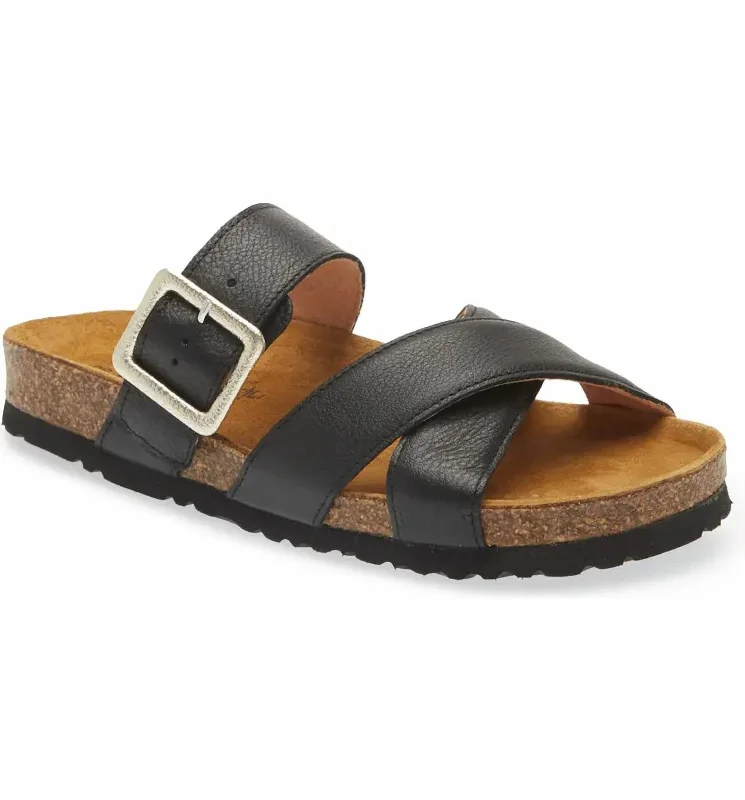 Casual Fashion Women's Chicago Sandals In Soft Black Leather