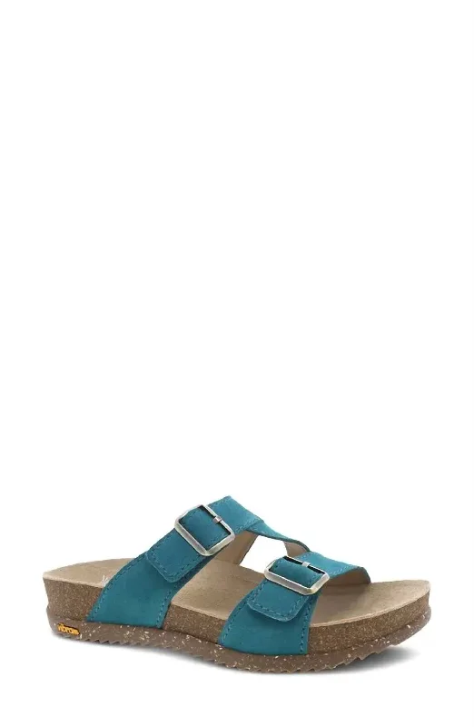 Timeless Elegance Sale Women's Dayna Sandals - Medium In Teal Suede