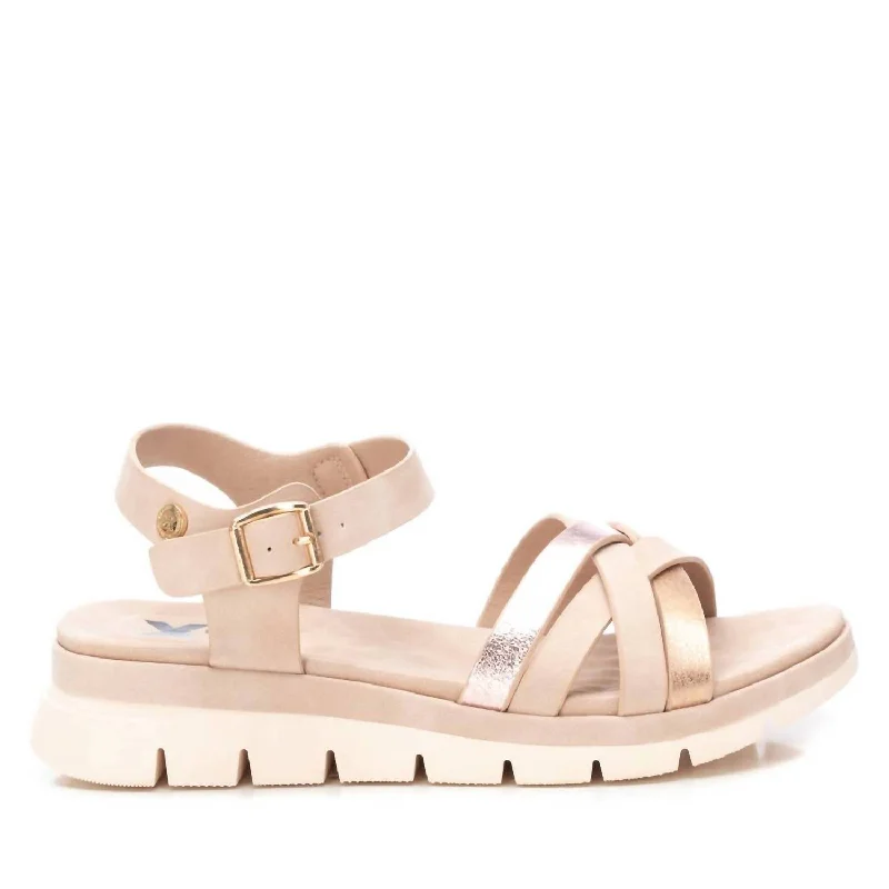 Discount Price Women's Faux Leather Sandal In Nude