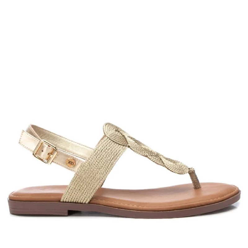 Day To Night Styles Women's Flat Sandals In Gold