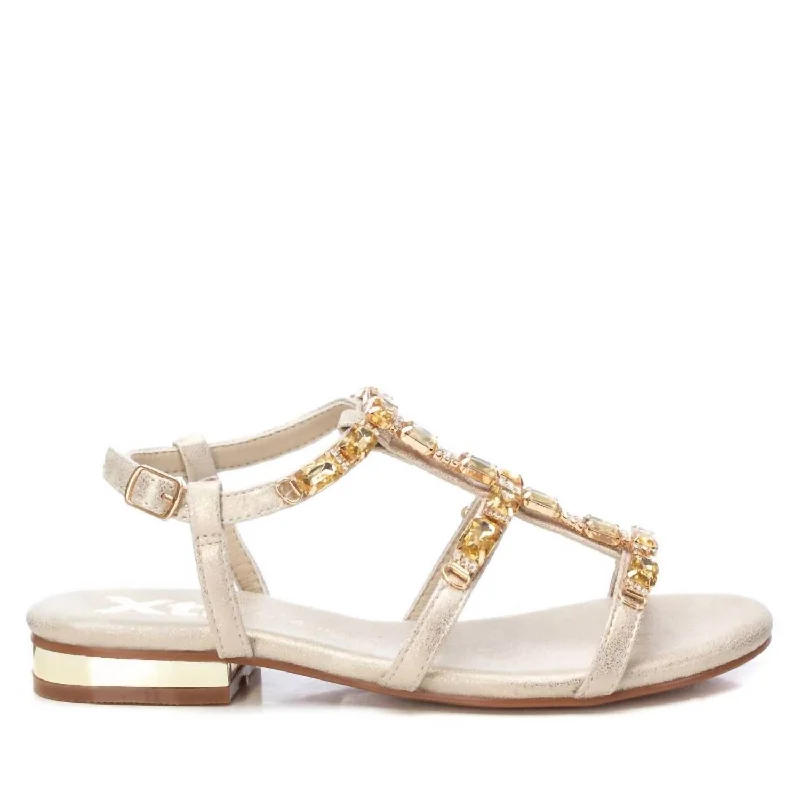 You'll Love Us Because Women's Flat Strappy Sandals In Gold