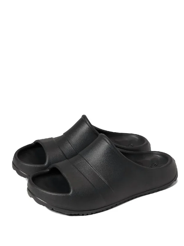 Durable Dress Shoes Promotion Women's Float Slide Flat Sandal In Black