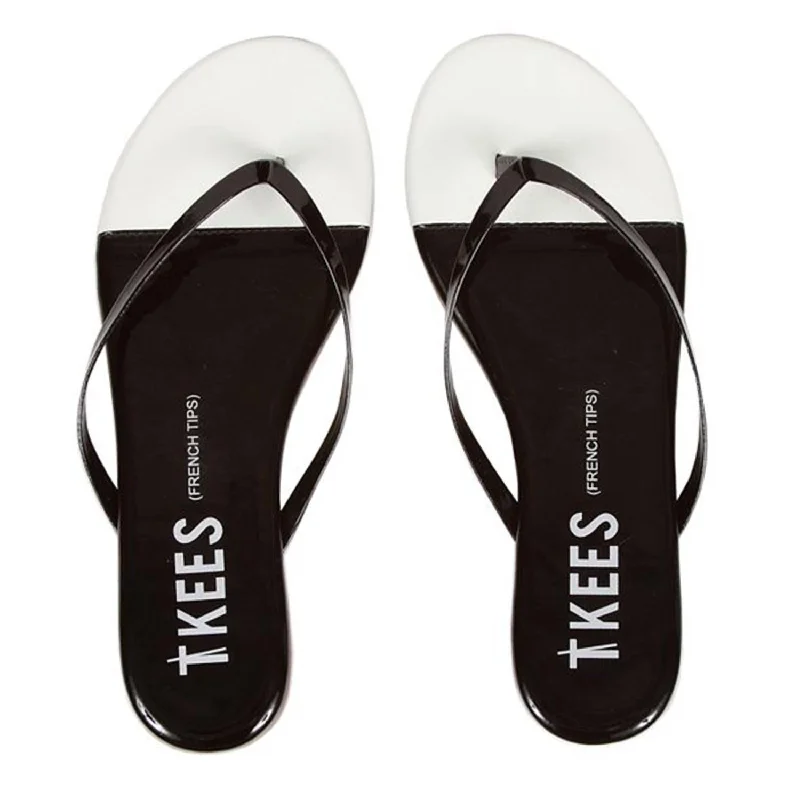 Luxury Casual Deals Women's French Tips Flip Flops In Black/white