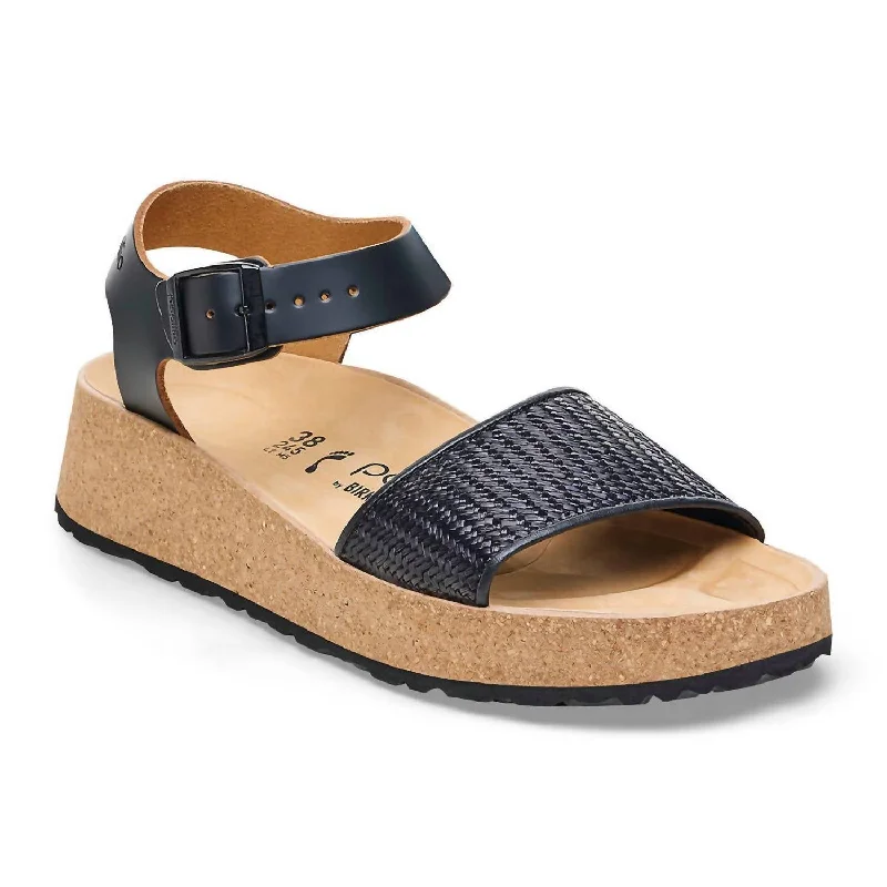 Special Offers, Don't Miss Women's Glenda Raffia Leather Sandals - Medium/narrow In Black