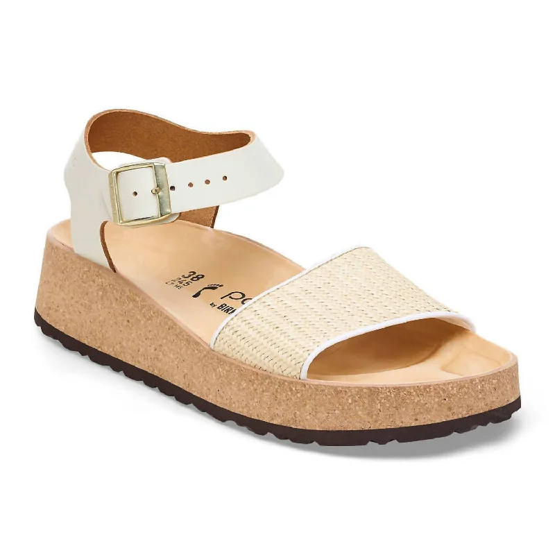 Flash Sale Fever Women's Glenda Raffia Leather Sandals - Medium/narrow In White