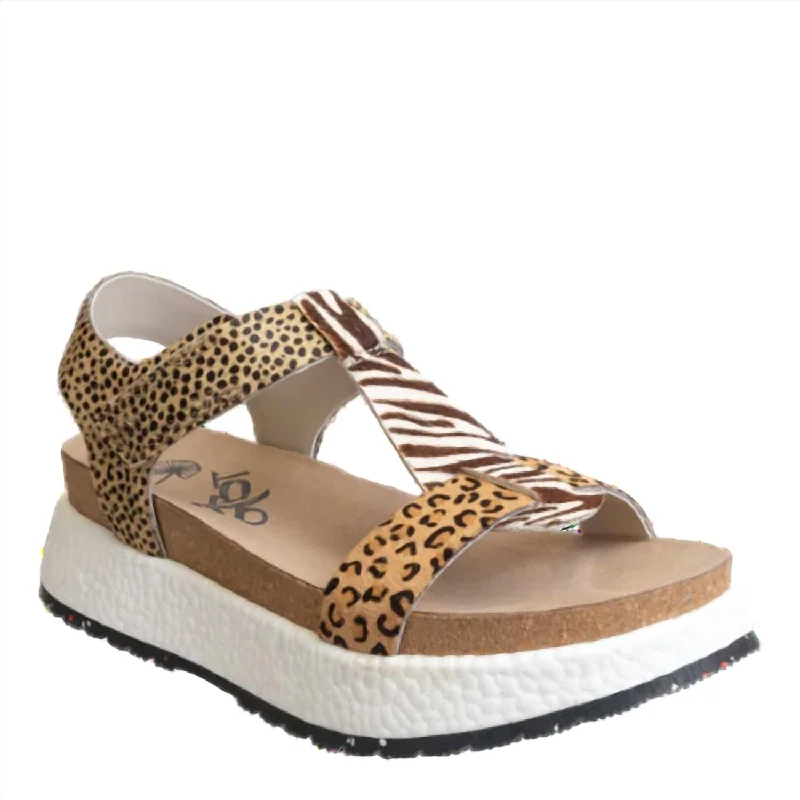 Romantic Chic Deals Women's Mend Platform Sandals In Animal Print