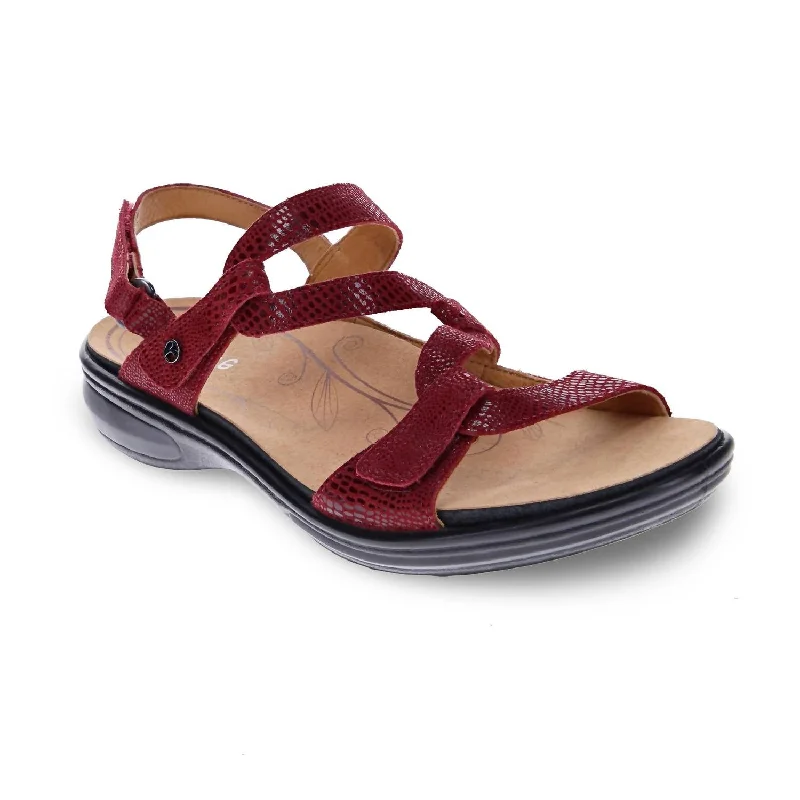 Trendy Styles Women's Miami Adjustable Sandal - Medium Width In Cherry Lizard