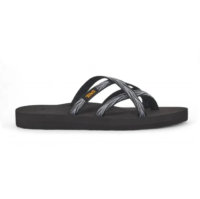 Modern Flat Shoes Offers Women's Olowahu Sandal In Palms Black/white