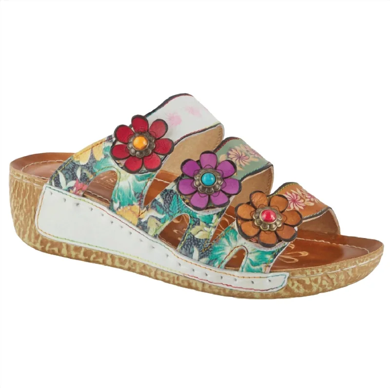 Casual Chic Footwear Offers Women's Rosamaria Wedge Sandals In White Multi