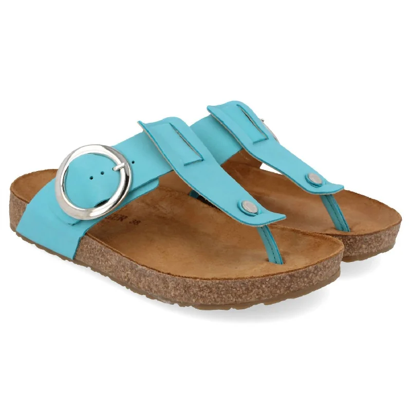 On-Trend Fashion Offers Women's Round Buckle Corinna Sandal In Turquoise