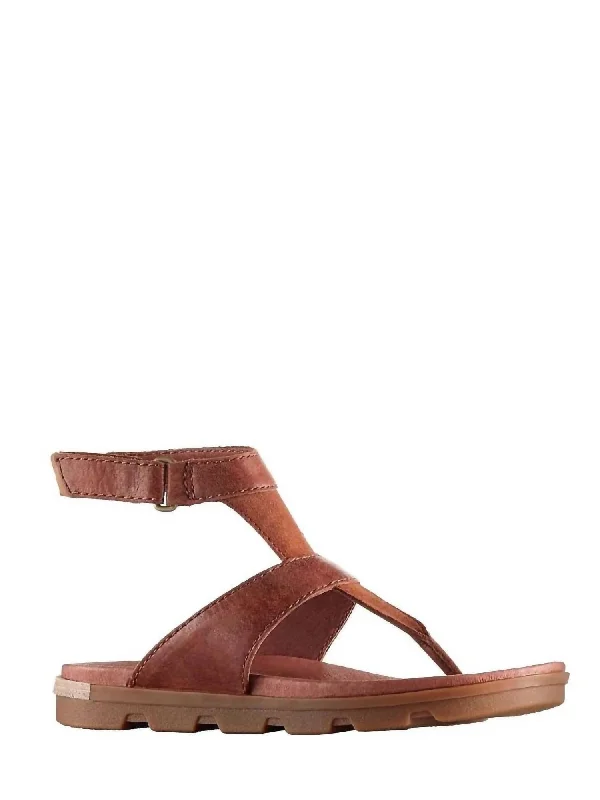 Lightweight Fashion Shoes Women's Torpeda Ankle Strap Sandal In Camel Brown