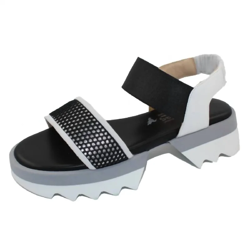 Latest Trends Women's Valera Sandals In Black,white