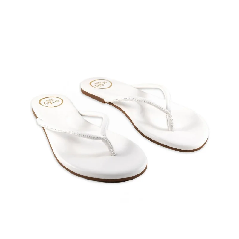 Trendy And Breathable Shoes Women's Vivie Stitch Strap Sandal In White