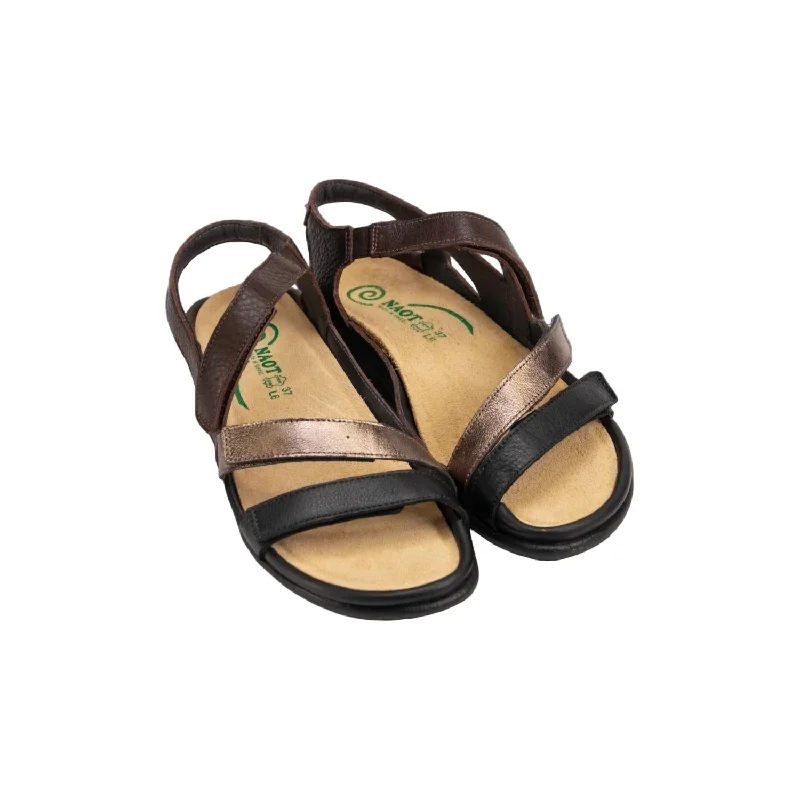 Fresh Styles, Fresh Deals Women's Whetu Sandals In Black Leather/radiant Copper Leather/brown Leather