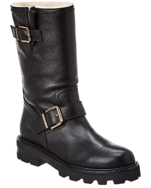 Modish Fashion Discounts Jimmy Choo Biker Ii Leather Boot