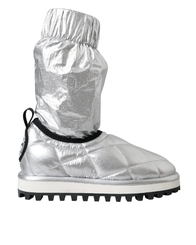 Holiday Discount Dolce & Gabbana  DG Girl Quilted Booties - Silver