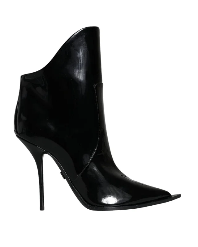 Comfortable Flat Feet Shoes Dolce & Gabbana  Women's Patent Leather Ankle Boots