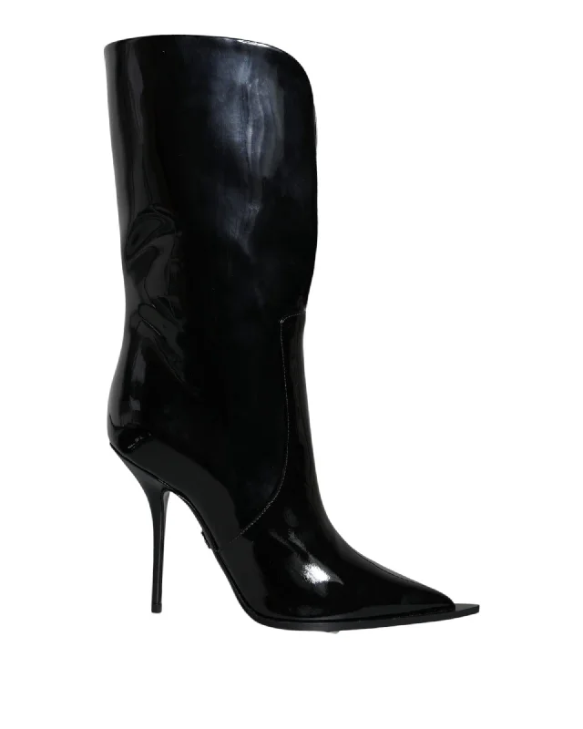 Comfortable Business Shoes Dolce & Gabbana  Women's Patent Leather Knee-High Boots