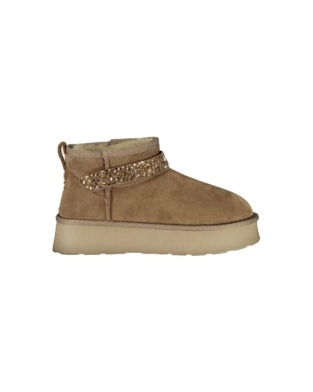 Luxury Streetwear Shoes Laura Biagiotti UGG Classic Mini Crystal Women's Boots - Chestnut    UGG Women's Classic Mini Crystal Boots  Chestnut    UGG Classic Mini Boots with Crystal Detail - Chestnut Suede